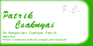 patrik csaknyai business card